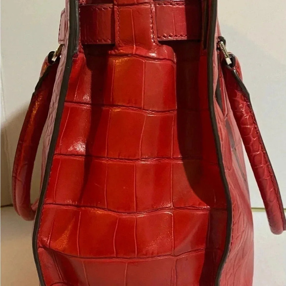 Michael kors red  leather satchel handbag - Picture 4 of 14